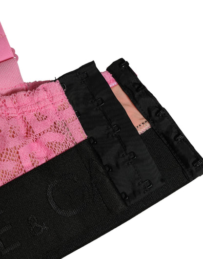 Dolce & Gabbana Women's Nylon & Cotton Bra - Black Pink