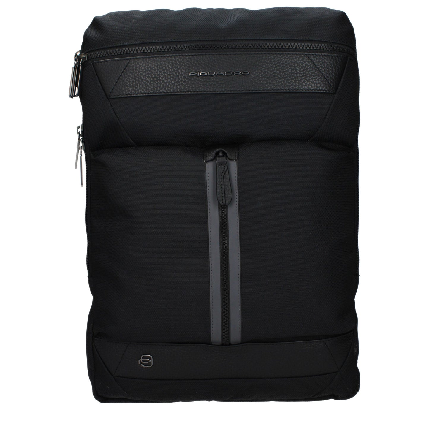 Backpack by Piquadro for men in fabric black features a refined silhouette, showcasing the Fabric Backpack design with a secure , ample , and versatile backpack-strap & adjustable-strap.