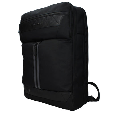 Backpack by Piquadro for men in fabric black showcases a stately Fabric Backpack design, featuring a secure with stately and versatile backpack-strap & adjustable-strap.