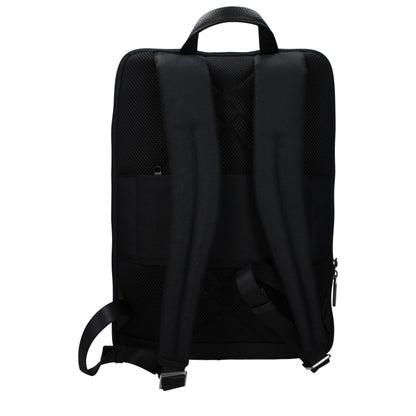 Backpack by Piquadro for men in fabric black showcases a stately Fabric Backpack design, featuring a secure with stately and versatile backpack-strap & adjustable-strap.