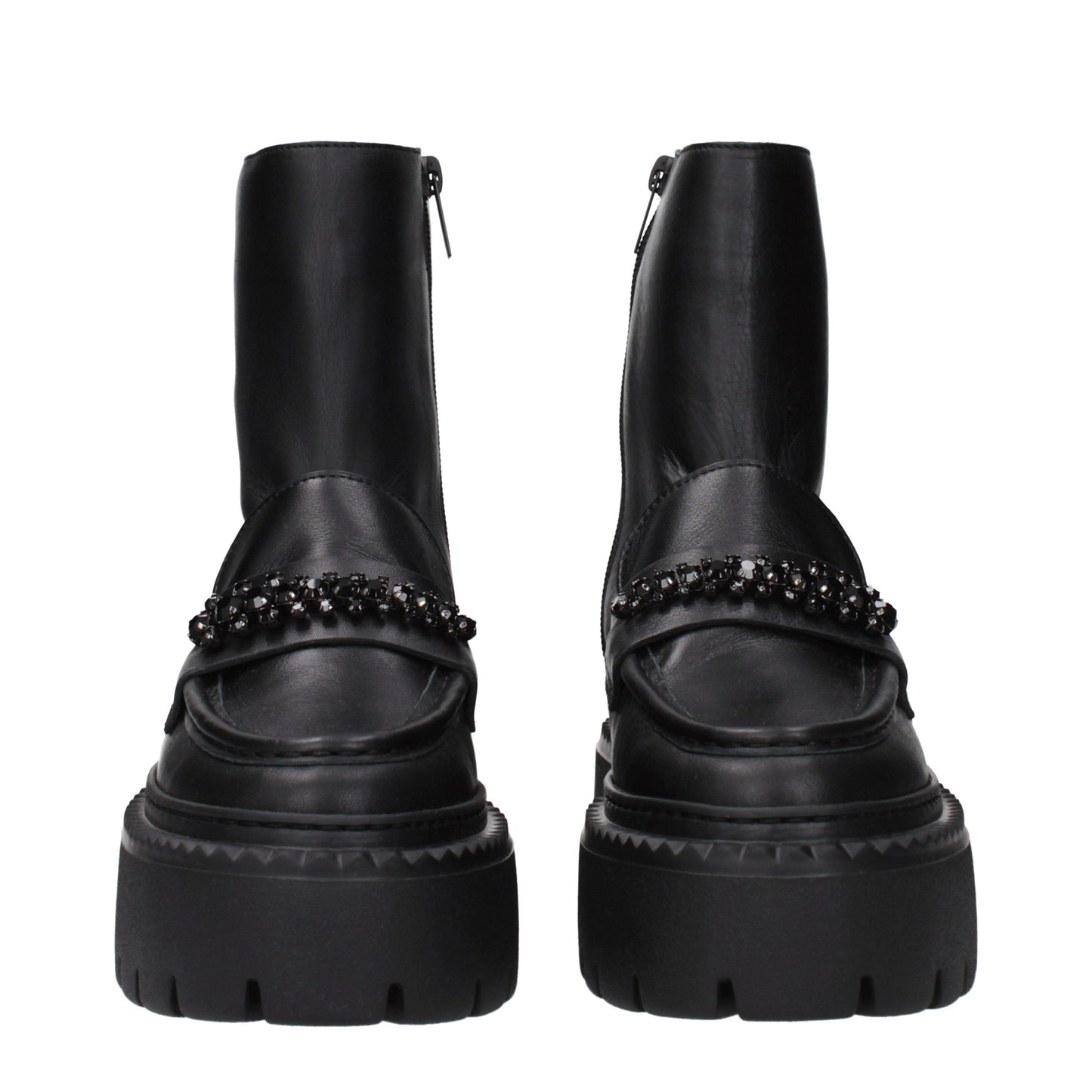 Ankle Boots by Jimmy Choo for women in leather black showcases a ergonomic silhouette from the Women's Leather Ankle Boots collection, featuring a ergonomic and a ergonomic .
