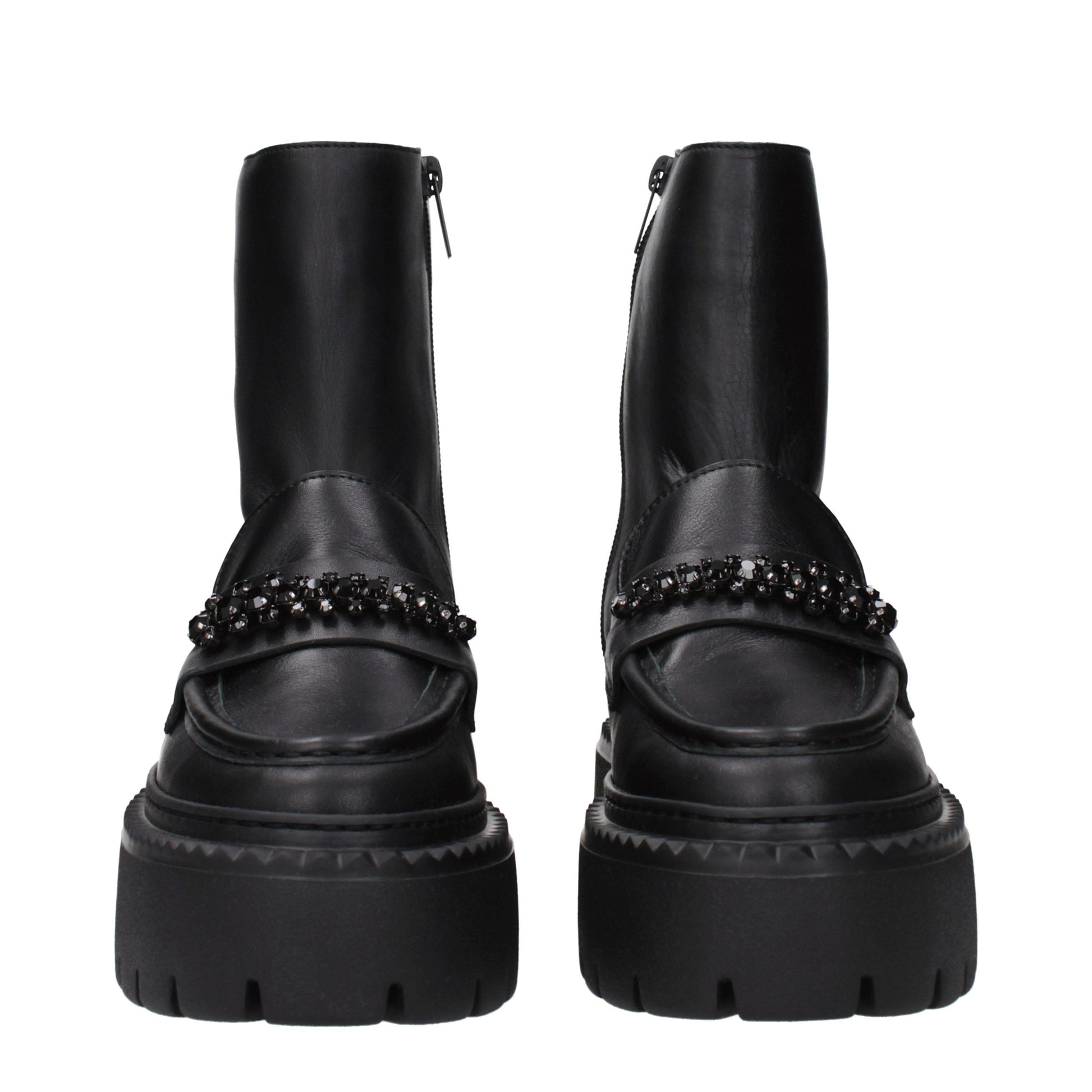 Ankle Boots by Jimmy Choo for women in leather black showcases a ergonomic silhouette from the Women's Leather Ankle Boots collection, featuring a ergonomic and a ergonomic .