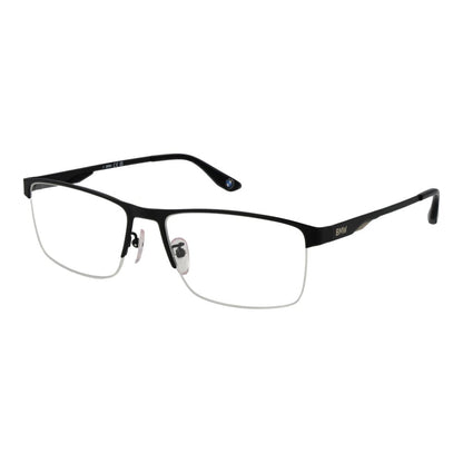 Eyeglasses Frames by BMW for men in metal black showcases a reflective silhouette, artfully incorporating a sophisticated black coloured frame with a distinct .