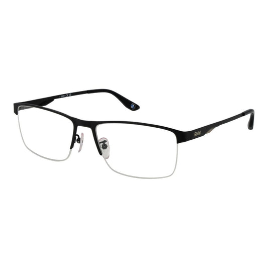 Eyeglasses Frames by BMW for men in metal black showcases a reflective silhouette, artfully incorporating a sophisticated black coloured frame with a distinct .