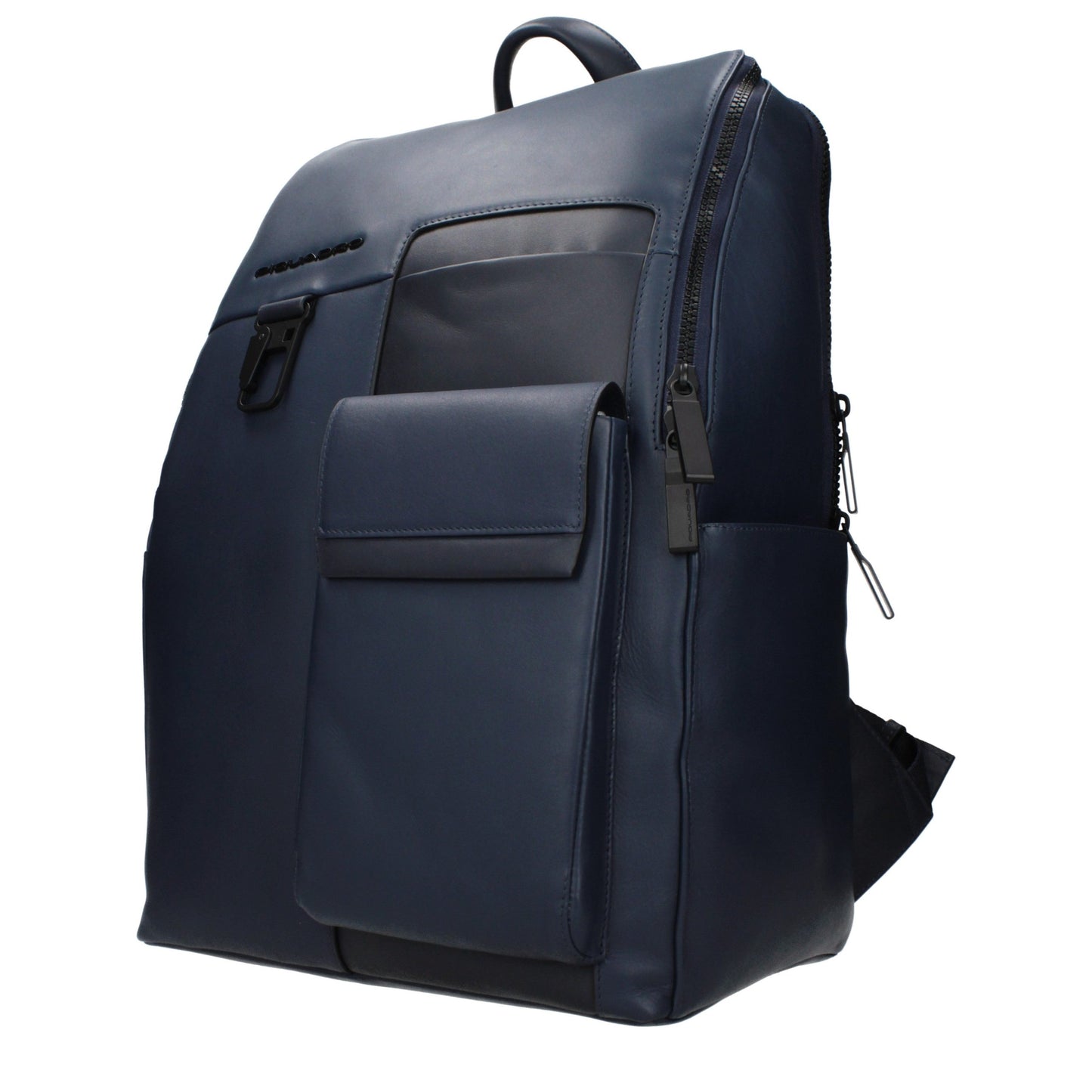 Backpack by Piquadro for men in leather blue showcases a stately Leather Backpack design, featuring a secure with stately and versatile backpack-strap & adjustable-strap.