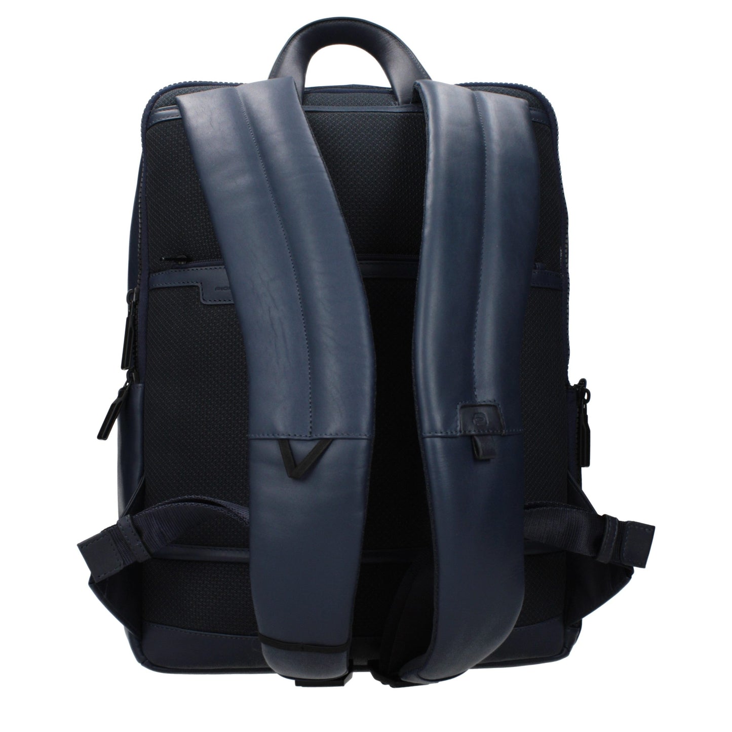 Backpack by Piquadro for men in leather blue features a refined silhouette, showcasing the Leather Backpack design with a secure , ample , and versatile backpack-strap & adjustable-strap.