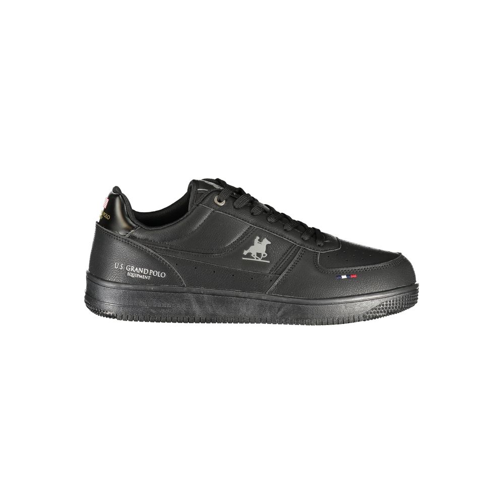 Athletic Sneakers by U.S. Grand Polo for men in polyester & polyurethane black & print showcases an impeccable silhouette, defined by an impeccable athletic style design that perfectly captures the essence of the Men's Athletic Polyester & Polyurethane Sneakers.