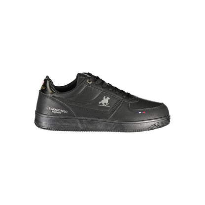 Athletic Sneakers by U.S. Grand Polo for men in polyester & polyurethane black & print showcases an impeccable silhouette, defined by an impeccable athletic style design that perfectly captures the essence of the Men's Athletic Polyester & Polyurethane Sneakers.