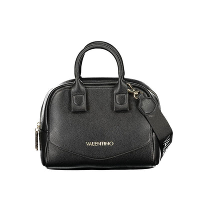 Handbag by Mario Valentino for women in polyethylene black & signature features an refined silhouette, showcasing a secure zipper, ample document-holder & internal-pockets, and versatile shoulder-strap, handle & adjustable-strap for a sophisticated refined aesthetic.