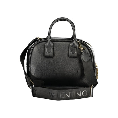 Handbag by Mario Valentino for women in polyethylene black & signature features a ornamental silhouette, showcasing a secure zipper, ample document-holder & internal-pockets, and ornamental shoulder-strap, handle & adjustable-strap for a sophisticated look.