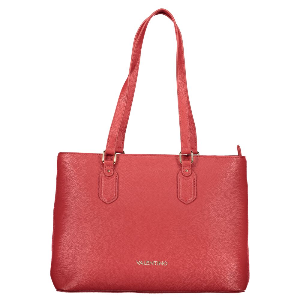 This Shoulder Handbag by Mario Valentino for women in polyethylene and red presents a sculptural silhouette featuring a secure zipper, ample internal-pockets, and versatile shoulder-strap & handle for a sculptural finish.