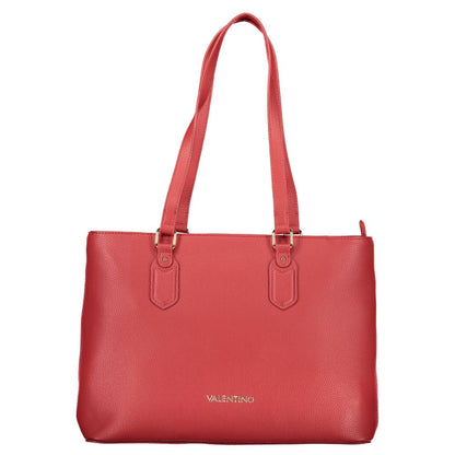 This Shoulder Handbag by Mario Valentino for women in polyethylene and red presents a sculptural silhouette featuring a secure zipper, ample internal-pockets, and versatile shoulder-strap & handle for a sculptural finish.