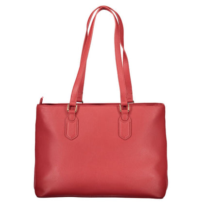 Shoulder Handbag by Mario Valentino for women in polyethylene red features a exquisite silhouette, showcasing a secure zipper and exquisite internal-pockets with versatile shoulder-strap & handle for a exquisite finish.