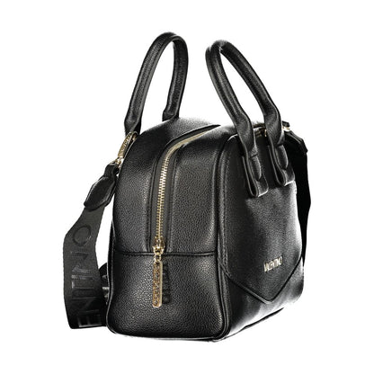 Handbag by Mario Valentino for women in polyethylene black & signature features a ornamental silhouette, showcasing a secure zipper, ample document-holder & internal-pockets, and ornamental shoulder-strap, handle & adjustable-strap for a sophisticated look.