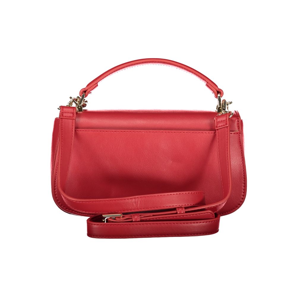 Handbag by Mario Valentino for women in polyethylene red features a refined silhouette, showcasing a secure snap, organized built-in-compartments, external-pockets & internal-pockets, and versatile handle for a refined finish.