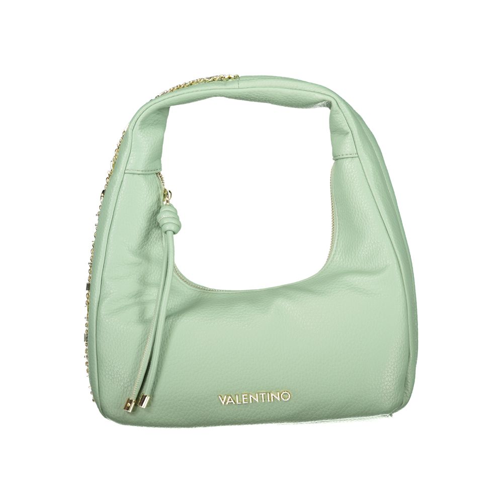 Shoulder Handbag by Mario Valentino for women in polyethylene green features a signature silhouette, showcasing a secure zipper and signature internal-pockets with versatile shoulder-strap & handle for a sophisticated look.