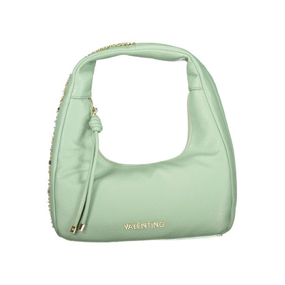 Shoulder Handbag by Mario Valentino for women in polyethylene green features a signature silhouette, showcasing a secure zipper and signature internal-pockets with versatile shoulder-strap & handle for a sophisticated look.