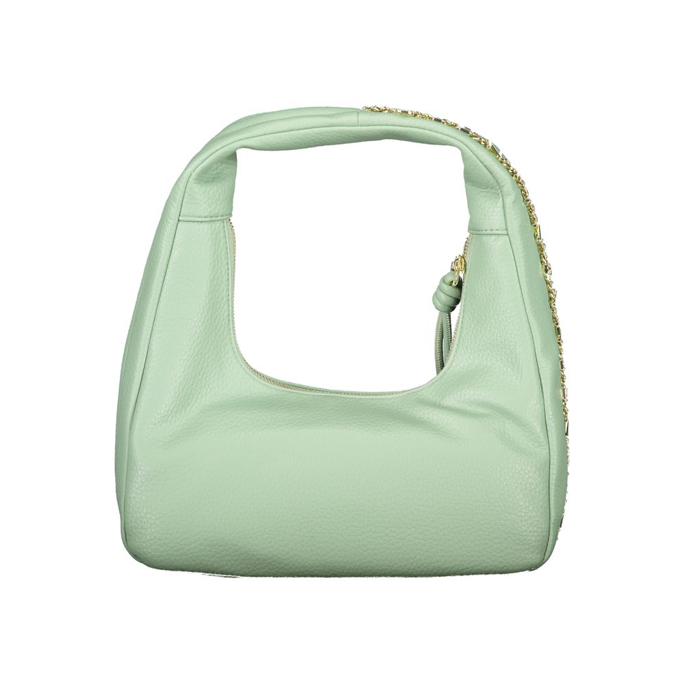 Shoulder Handbag by Mario Valentino for women in polyethylene green presents a ornamental silhouette, showcasing a secure zipper, ample internal-pockets, and versatile shoulder-strap & handle for a ornamental finish.