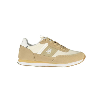 Athletic Sneakers by U.S. Grand Polo for men in polyester & polyurethane beige & print showcases an impeccable silhouette, defined by an impeccable athletic style design that perfectly captures the essence of the Men's Athletic Polyester & Polyurethane Sneakers.