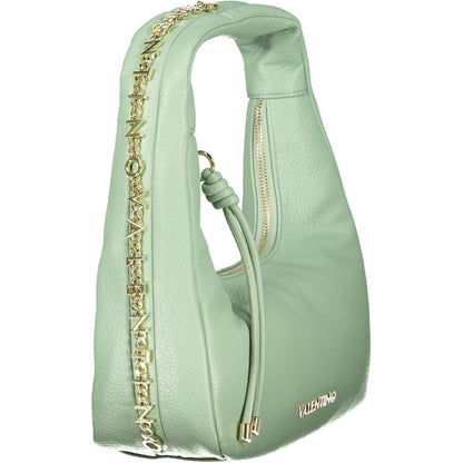 This Shoulder Handbag by Mario Valentino for women in polyethylene and green presents a sculptural silhouette featuring a secure zipper, ample internal-pockets, and versatile shoulder-strap & handle for a sculptural finish.