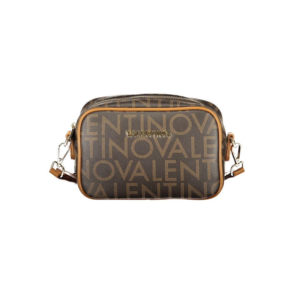Handbag by Mario Valentino for women in polyethylene brown features a refined silhouette, showcasing a secure zipper, organized internal-pockets, and versatile shoulder-strap & adjustable-strap for a refined finish.