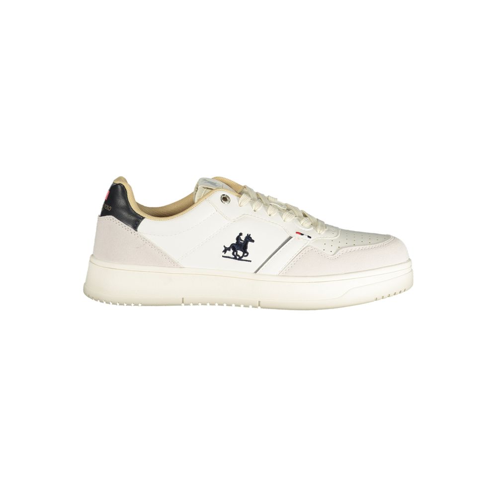 Athletic Sneakers by U.S. Grand Polo for men in canvas polyurethane & polyester black, white & print features an architectural silhouette from the Explore Men's Athletic Canvas Polyurethane & Polyester Sneakers collection, showcasing a architectural athletic style for a architectural look.