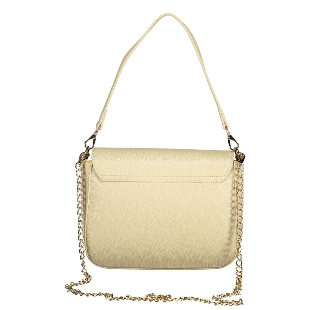 Handbag by Mario Valentino for women in polyethylene beige features an refined silhouette, showcasing a secure zipper & magnetic, ample internal-pockets, and versatile shoulder-strap & handle for a sophisticated refined aesthetic.