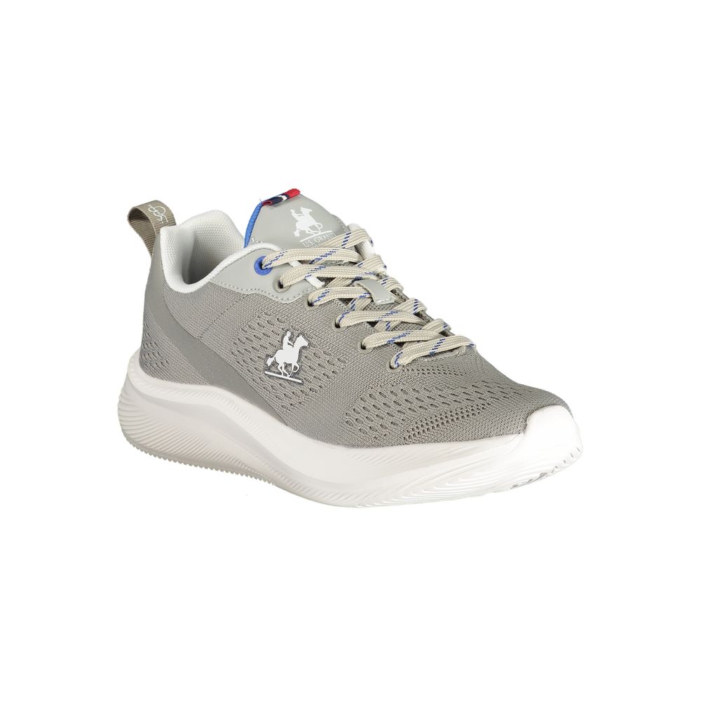 Athletic Sneakers by U.S. Grand Polo for men in polyester & polyurethane gray features an architectural silhouette from the Men's Athletic Polyester & Polyurethane Sneakers collection, showcasing a architectural athletic style for a architectural look.