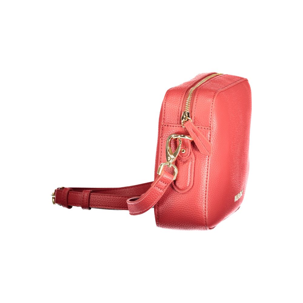 Handbag by Mario Valentino for women in polyethylene red features a ornamental silhouette, showcasing a secure zipper, ample internal-pockets, and ornamental shoulder-strap & adjustable-strap for a sophisticated look.