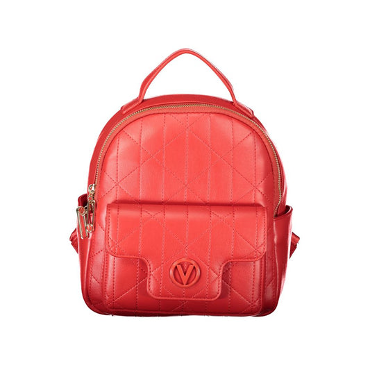 Backpack by Mario Valentino for women in polyethylene red features a refined silhouette, showcasing the Polyethylene Backpack design with a secure snap & zipper, ample built-in-compartments, external-pockets & internal-pockets, and versatile handle, backpack-strap & adjustable-strap.