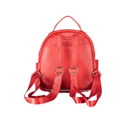Backpack by Mario Valentino for women in polyethylene red showcases a stately Polyethylene Backpack design, featuring a secure snap & zipper with stately built-in-compartments, external-pockets & internal-pockets and versatile handle, backpack-strap & adjustable-strap.
