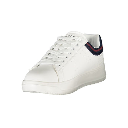 Athletic Sneakers by U.S. Grand Polo for men in polyester & polyurethane white & print showcases an impeccable silhouette, defined by an impeccable athletic style design that perfectly captures the essence of the Men's Athletic Polyester & Polyurethane Sneakers.