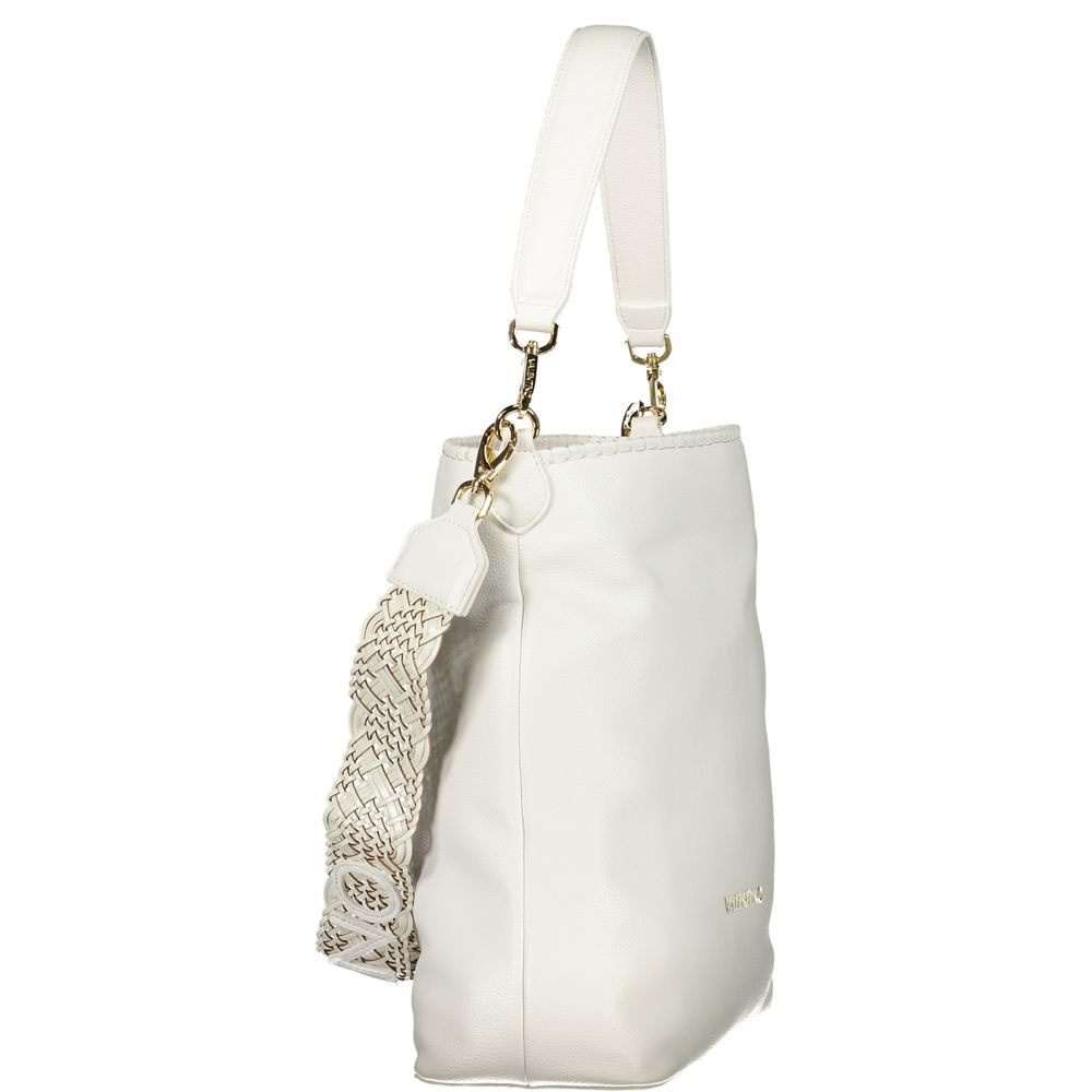 Handbag by Mario Valentino for women in polyethylene white presents a ornamental silhouette, showcasing a secure zipper, ample document-holder & internal-pockets, and versatile shoulder-strap & handle for a ornamental finish.