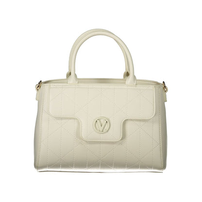 This Handbag by Mario Valentino for women in polyethylene and white & signature presents a sculptural silhouette featuring a secure snap & zipper, ample external-pockets & internal-pockets, and versatile shoulder-strap, adjustable-strap & handle for a sculptural finish.