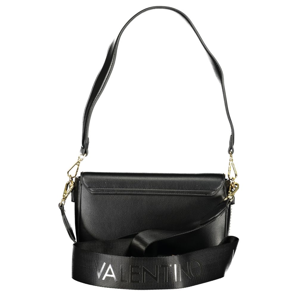 Handbag by Mario Valentino for women in polyethylene black & signature features a refined silhouette, showcasing a secure zipper, organized internal-pockets, and versatile shoulder-strap, adjustable-strap & handle for a refined finish.
