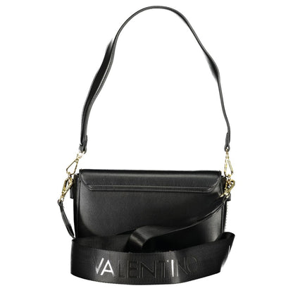 Handbag by Mario Valentino for women in polyethylene black & signature features a refined silhouette, showcasing a secure zipper, organized internal-pockets, and versatile shoulder-strap, adjustable-strap & handle for a refined finish.