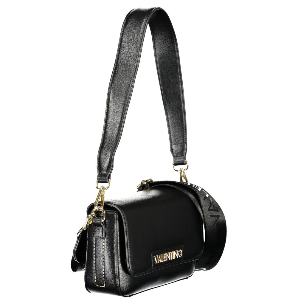 Handbag by Mario Valentino for women in polyethylene black & signature features an refined silhouette, showcasing a secure zipper, ample internal-pockets, and versatile shoulder-strap, adjustable-strap & handle for a sophisticated refined aesthetic.