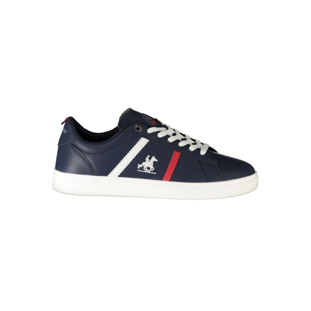 Athletic Sneakers by U.S. Grand Polo for men in polyester & polyurethane blue & print presents a sleek silhouette, perfectly capturing the athletic style essence of Men's Athletic Polyester & Polyurethane Sneakers with its sleek design and premium finish.