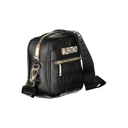 Handbag by Mario Valentino for women in polyethylene black features an refined silhouette, showcasing a secure zipper, ample external-pockets & internal-pockets, and versatile shoulder-strap, handle & adjustable-strap for a sophisticated refined aesthetic.
