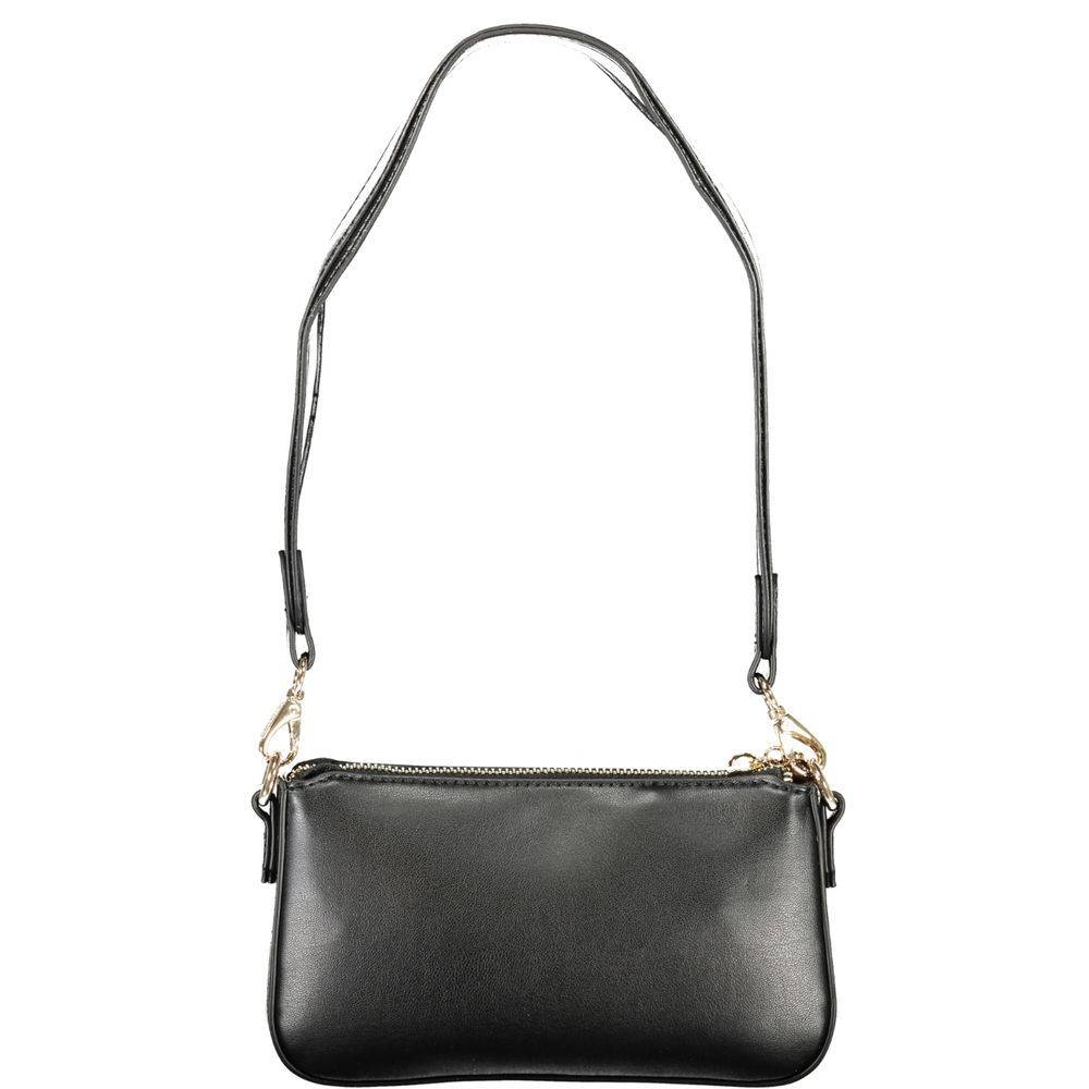 Evening Handbag by Mario Valentino for women in polyethylene black features a ornamental silhouette, showcasing a secure zipper, ample internal-pockets, and ornamental shoulder-strap, adjustable-strap & handle for a sophisticated look.