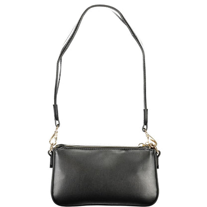 Evening Handbag by Mario Valentino for women in polyethylene black features a ornamental silhouette, showcasing a secure zipper, ample internal-pockets, and ornamental shoulder-strap, adjustable-strap & handle for a sophisticated look.
