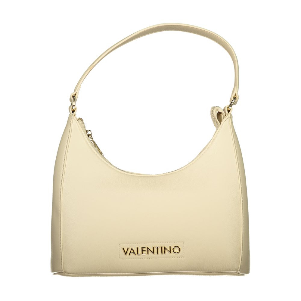 Handbag by Mario Valentino for women in polyethylene beige features an refined silhouette, showcasing a secure zipper, ample internal-pockets, and versatile shoulder-strap, adjustable-strap & handle for a sophisticated refined aesthetic.