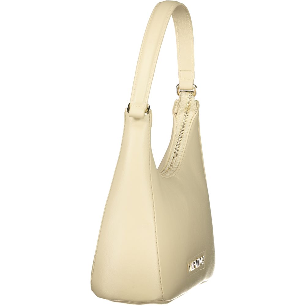 Handbag by Mario Valentino for women in polyethylene beige features a ornamental silhouette, showcasing a secure zipper, ample internal-pockets, and ornamental shoulder-strap, adjustable-strap & handle for a sophisticated look.