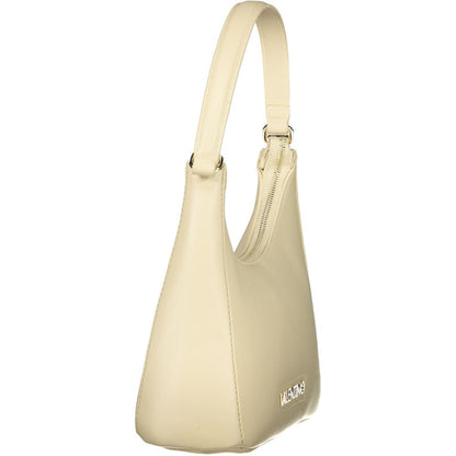 Handbag by Mario Valentino for women in polyethylene beige features a ornamental silhouette, showcasing a secure zipper, ample internal-pockets, and ornamental shoulder-strap, adjustable-strap & handle for a sophisticated look.