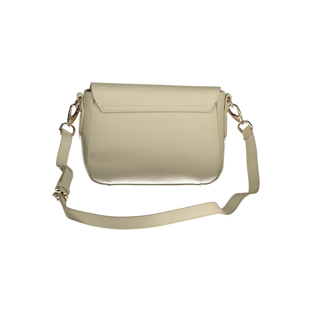 Handbag by Mario Valentino for women in polyethylene beige & signature features an refined silhouette, showcasing a secure zipper, ample internal-pockets, and versatile shoulder-strap & adjustable-strap for a sophisticated refined aesthetic.