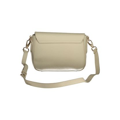 Handbag by Mario Valentino for women in polyethylene beige & signature features an refined silhouette, showcasing a secure zipper, ample internal-pockets, and versatile shoulder-strap & adjustable-strap for a sophisticated refined aesthetic.