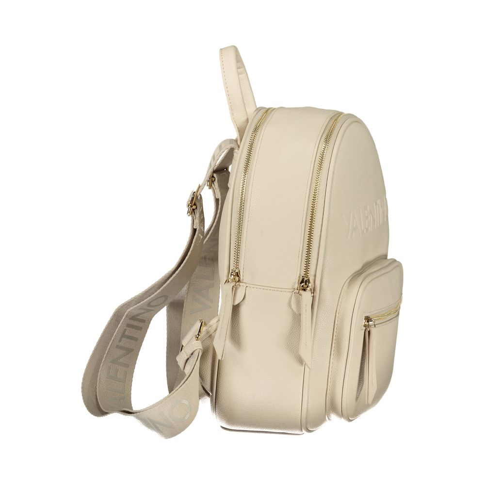 Backpack by Mario Valentino for women in polyethylene beige features a architectural Polyethylene Backpack design with a secure zipper, ample built-in-compartments, external-pockets & internal-pockets, and versatile handle, backpack-strap & adjustable-strap for a architectural finish.