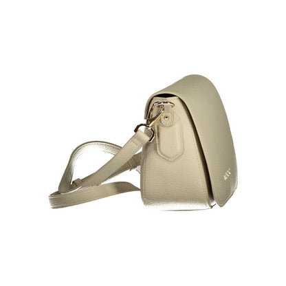 Handbag by Mario Valentino for women in polyethylene beige & signature presents a ornamental silhouette, showcasing a secure zipper, ample internal-pockets, and versatile shoulder-strap & adjustable-strap for a ornamental finish.