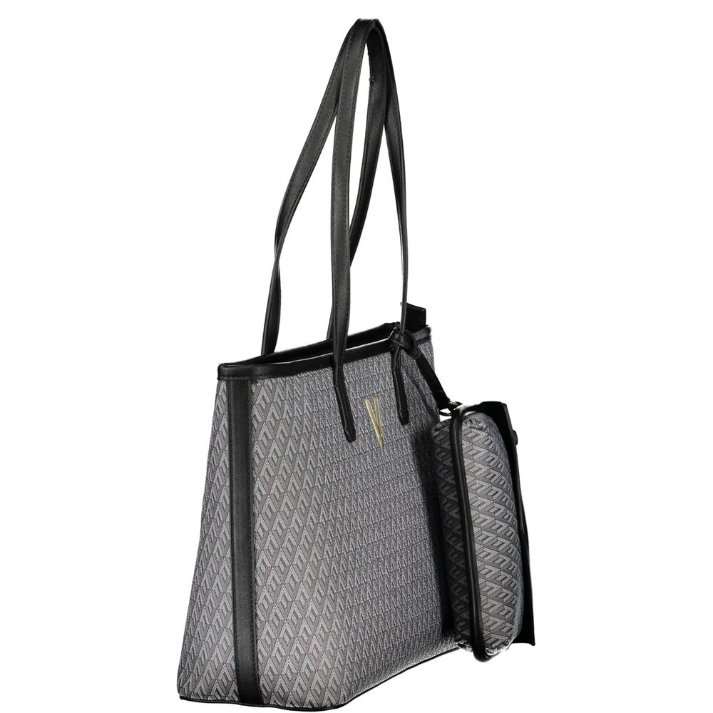 Pouch Handbag by Mario Valentino for women in polyethylene black & signature presents a ornamental silhouette, showcasing a secure zipper, ample internal-pockets, and versatile shoulder-strap, handle & adjustable-strap for a ornamental finish.