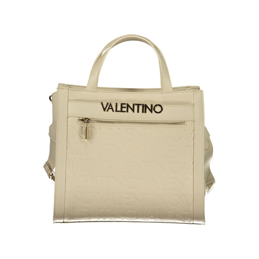 Handbag by Mario Valentino for women in polyethylene beige & signature presents a ornamental silhouette, showcasing a secure zipper, ample external-pockets & internal-pockets, and versatile shoulder-strap & adjustable-strap for a ornamental finish.